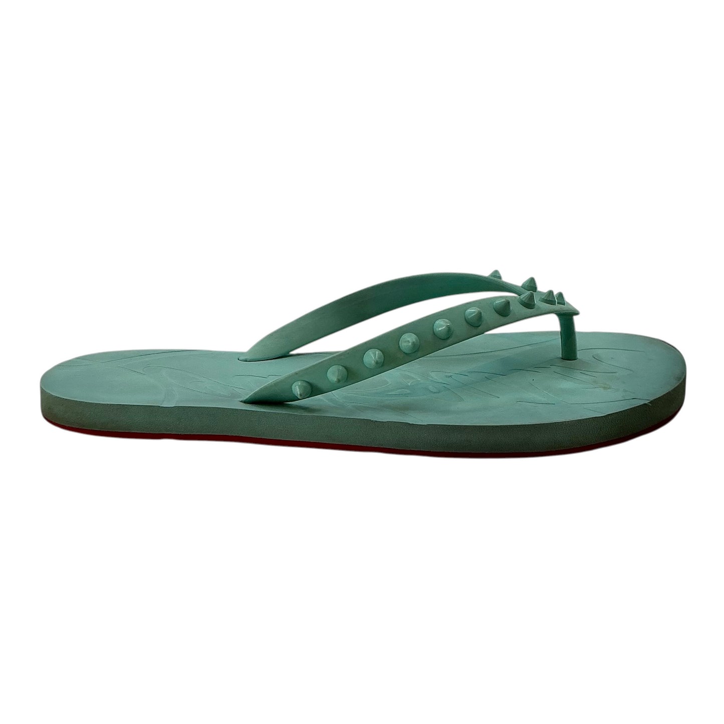 Christian Louboutin Loubi Spike Rubber Flip Flops