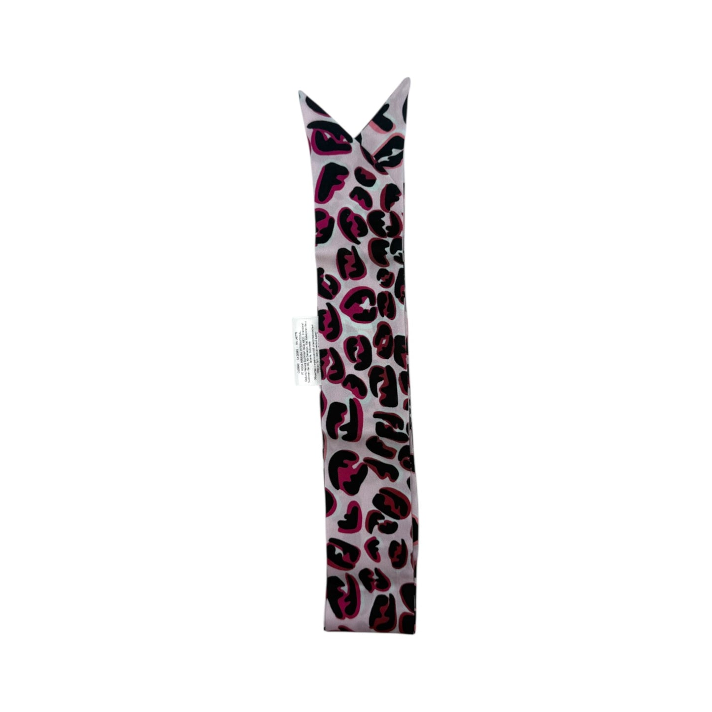 Fendi Pink Leopard Silk Twilly Scarf