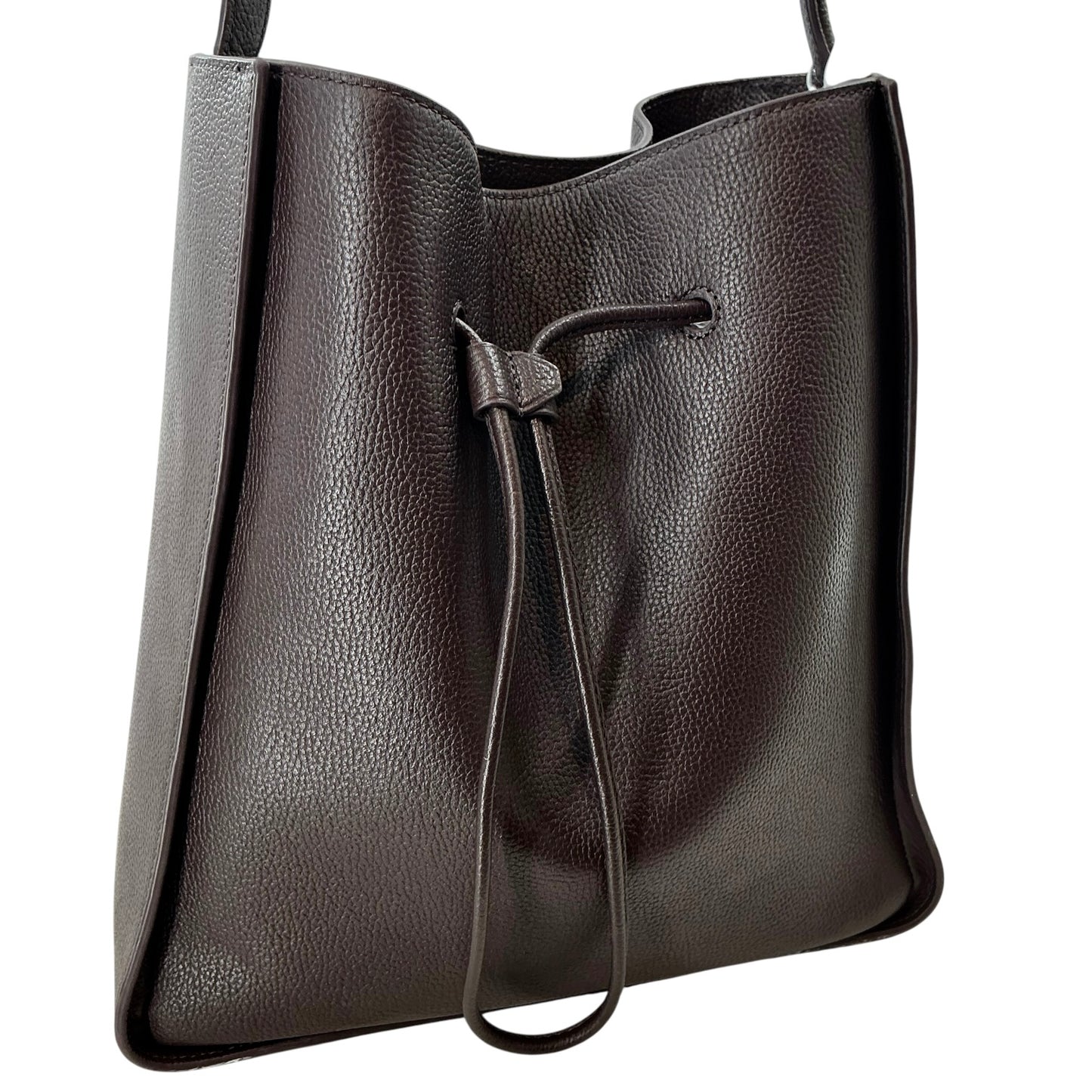 Phillip Lim Soleil Large Bucket Drawstring Bag Black Pebbled Leather