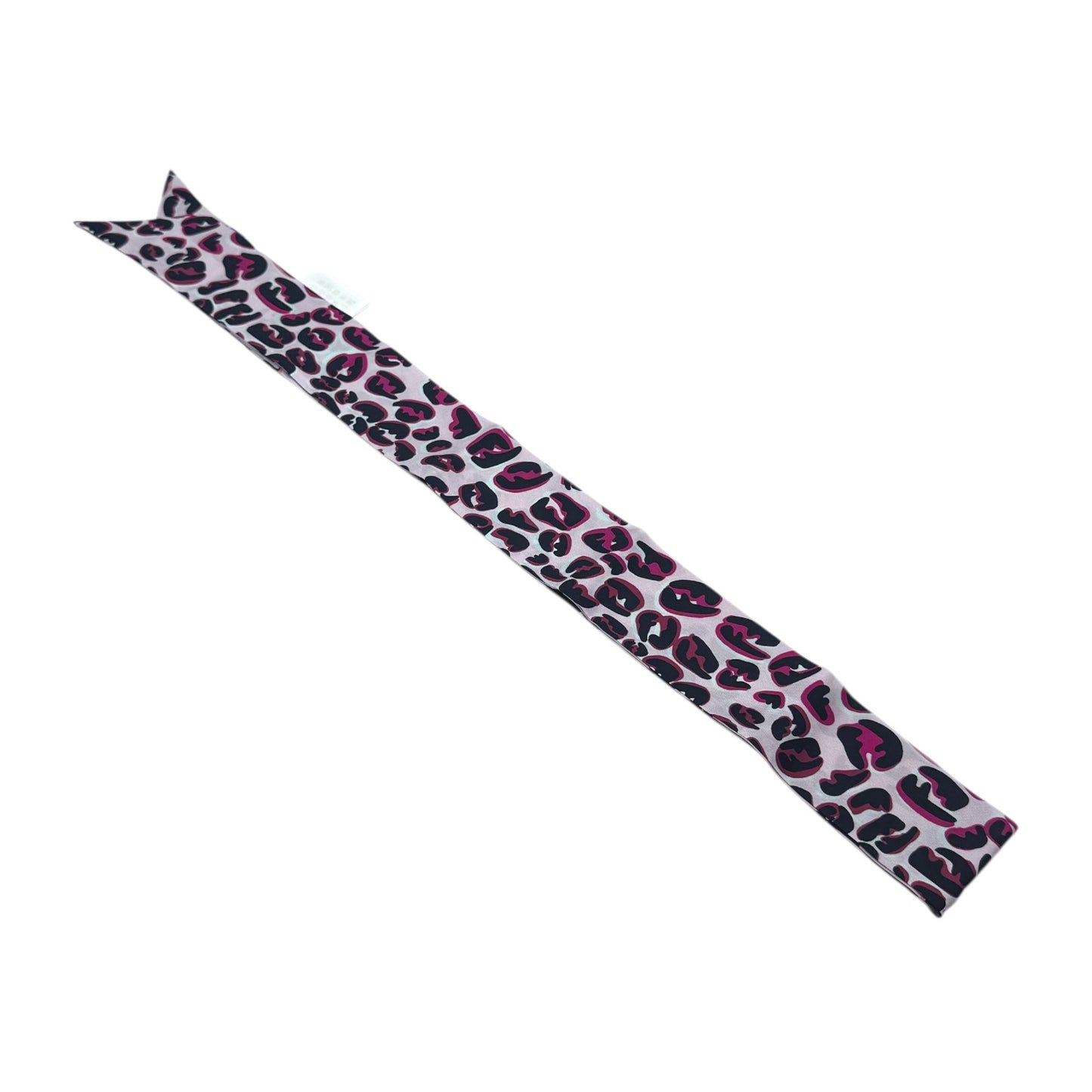 Fendi Pink Leopard Silk Twilly Scarf