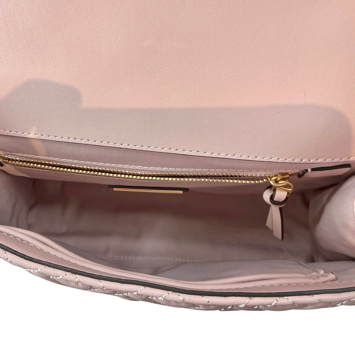 Tory Burch Fleming Medium Quilted Leather Flap Crossbody Purse - Light Pink