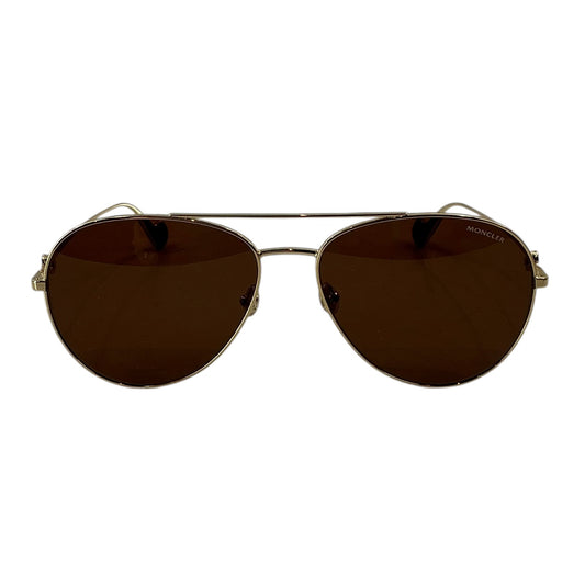Moncler Gold Metal Aviator Sunglasses