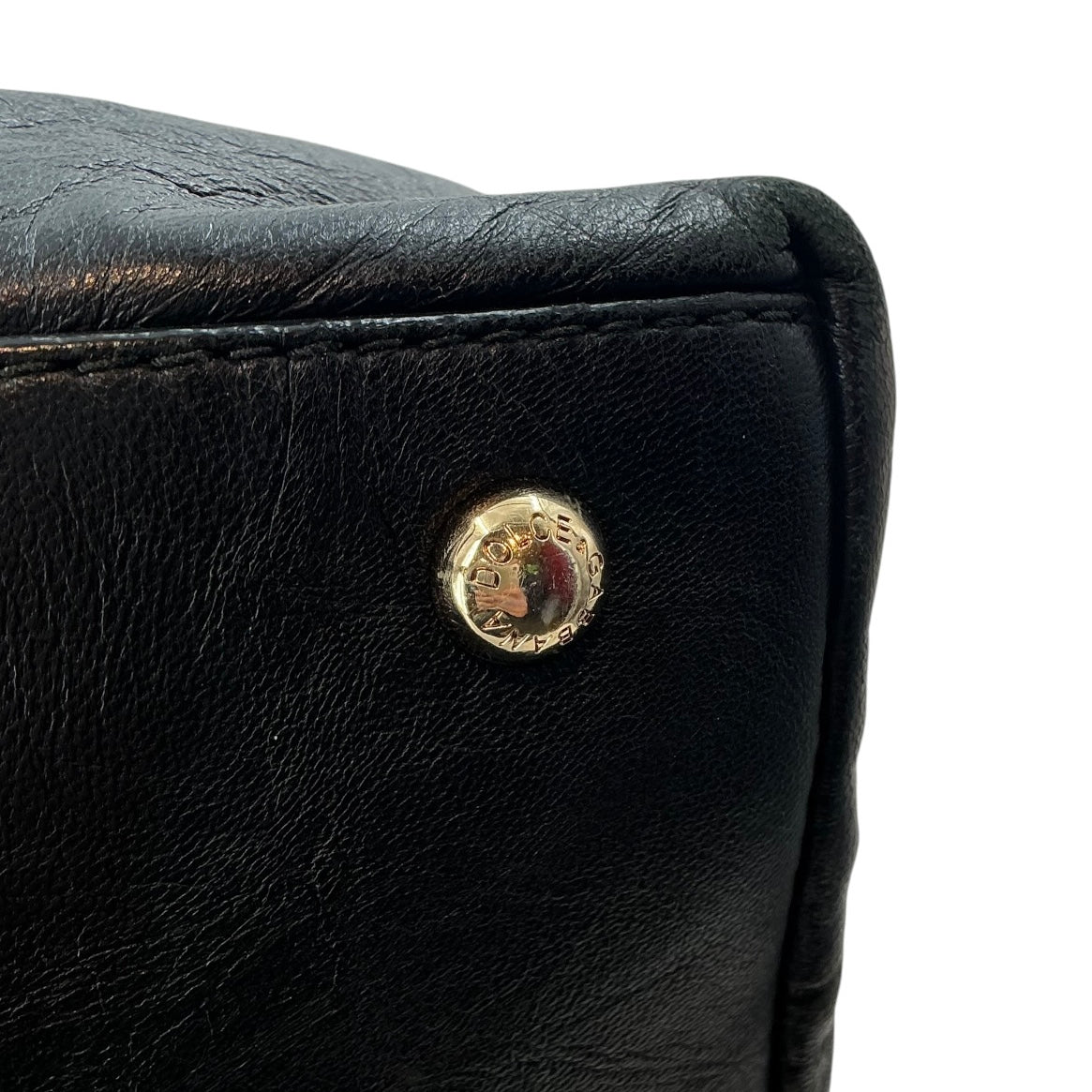 Dolce & Gabbana Black Distressed Leather "Miss Rouche" Tote