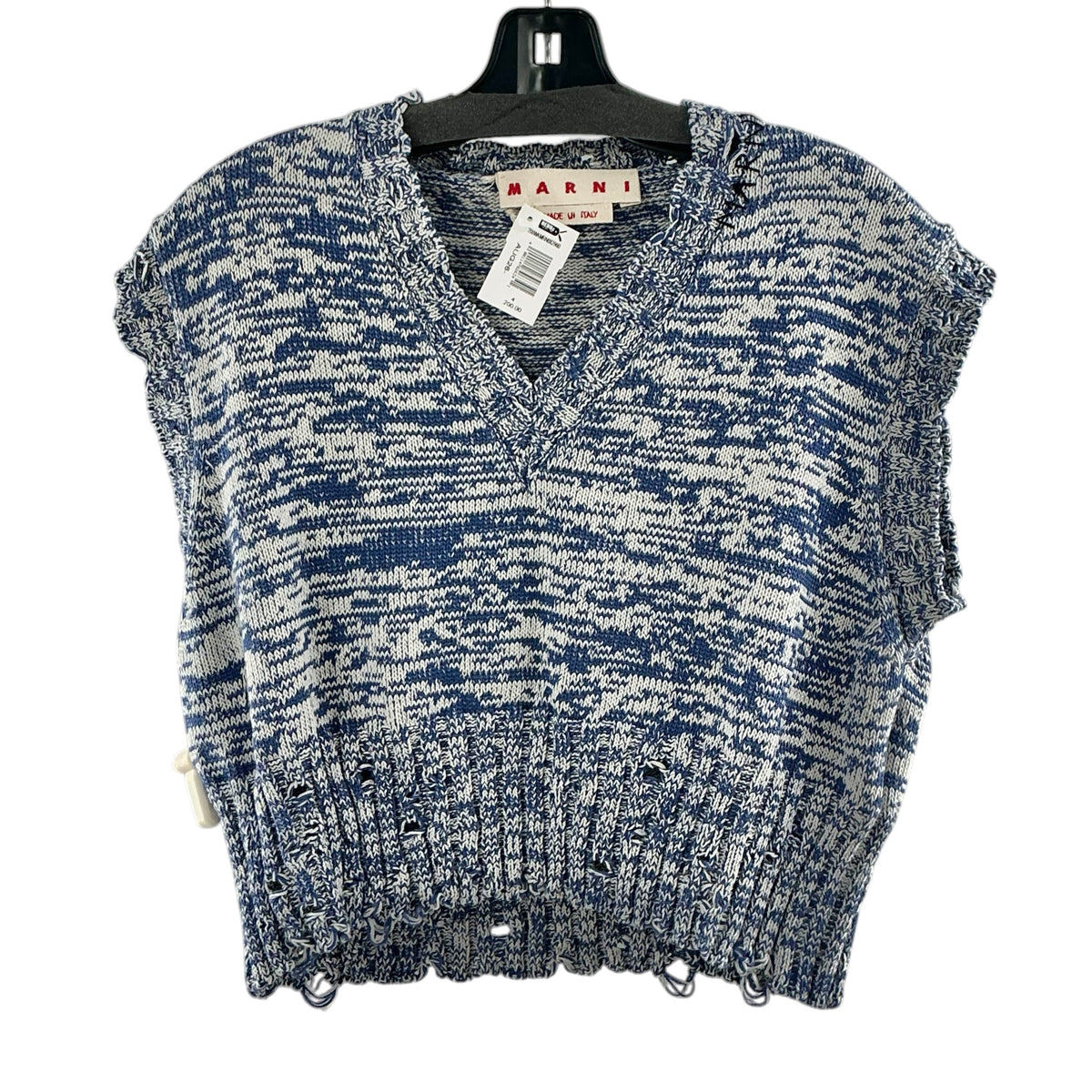 Marni Disheveled Mouliné Cotton Knit Sweater Vest