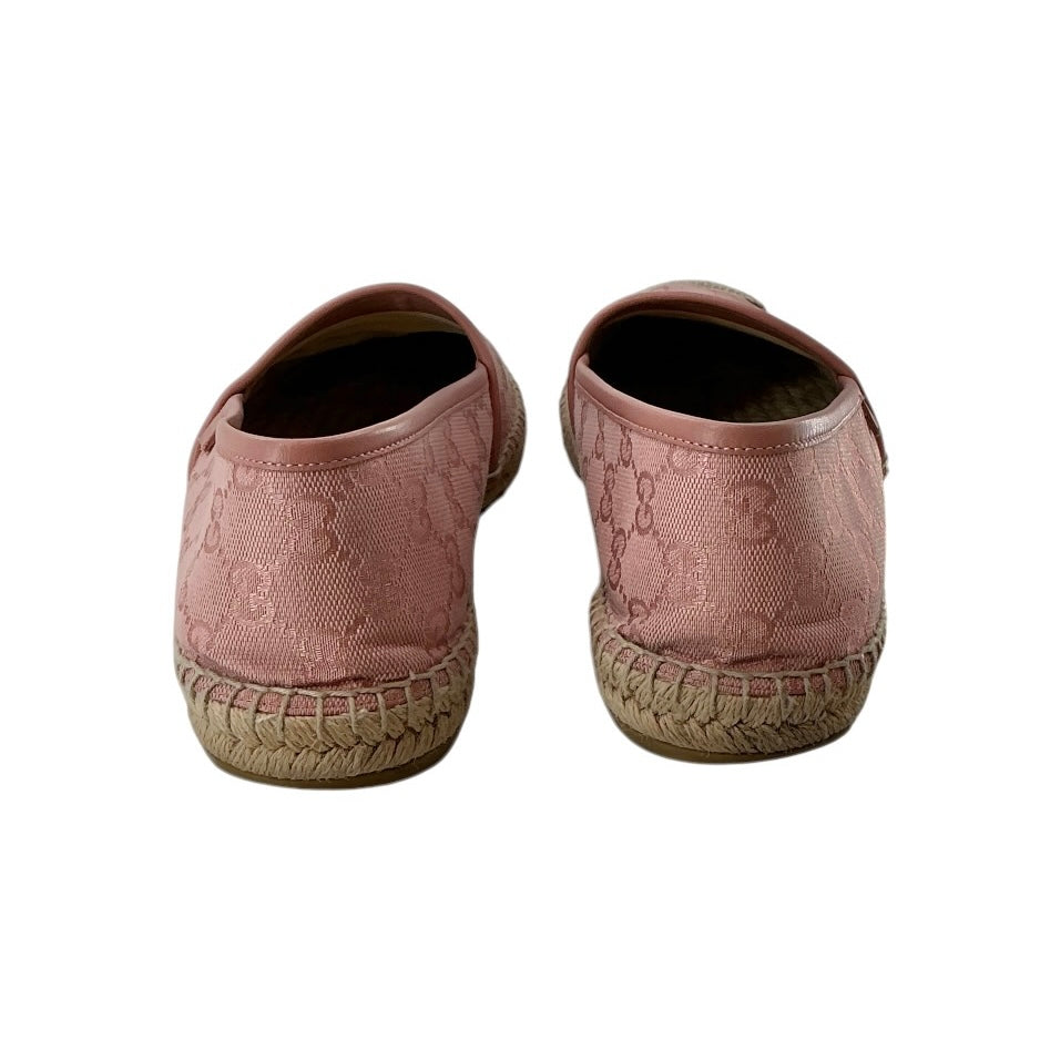 Gucci Pink GG Canvas and Leather Espadrille Flats