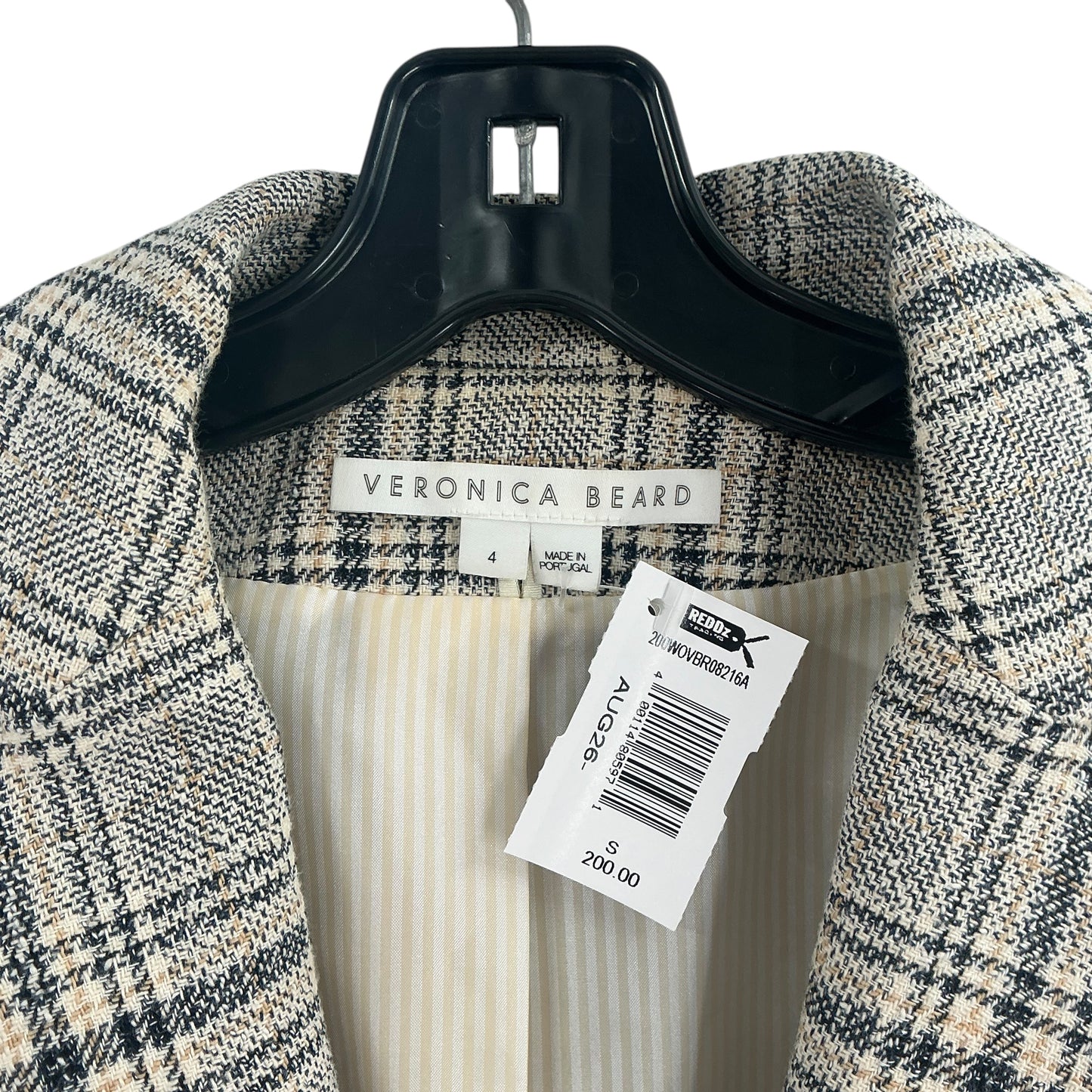 Veronica Beard Oria Plaid Double-Breasted Dickey Blazer