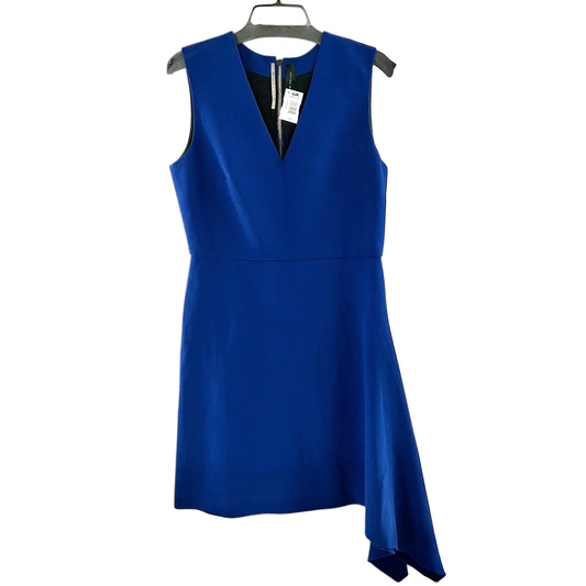 Roland Mouret Blue Asymmetrical V-Neck Sheath Dress
