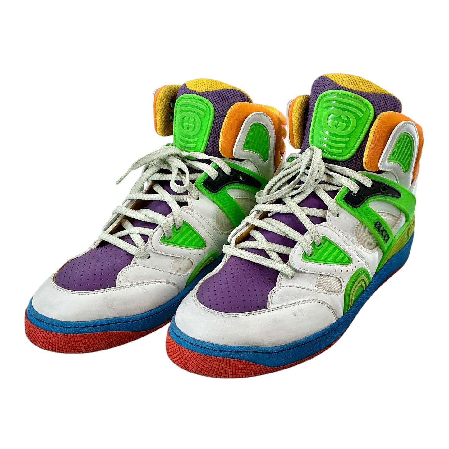 Gucci Basket Multicolor Leather High-Top Sneakers
