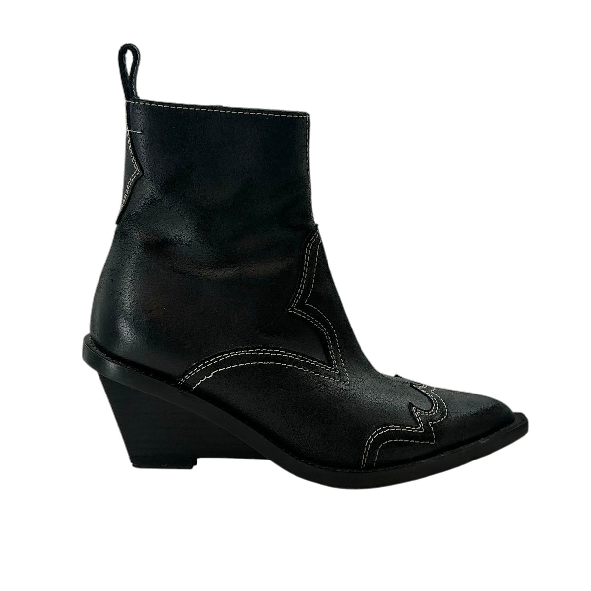 MM6 Maison Margiela Black Cowboy Ankle Boots