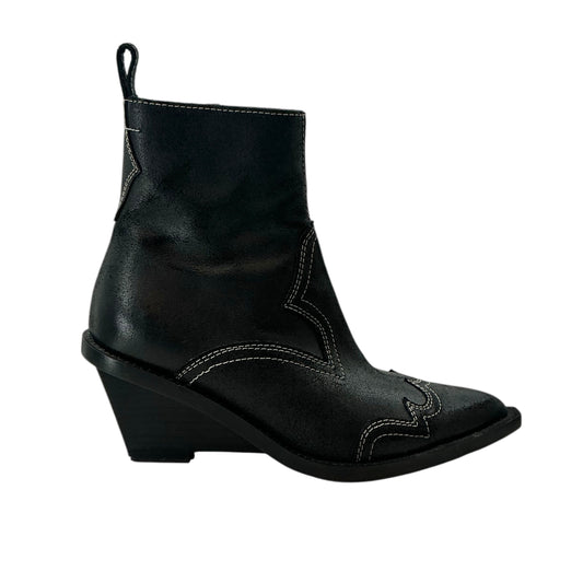 MM6 Maison Margiela Black Cowboy Ankle Boots