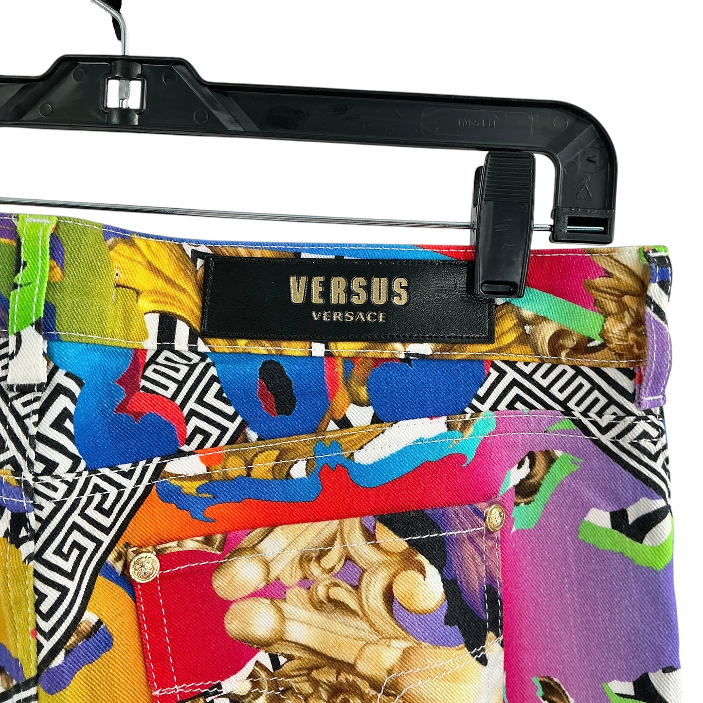 Versus Versace Rainbow Baroque Print Slim-Fit Stretch Jeans