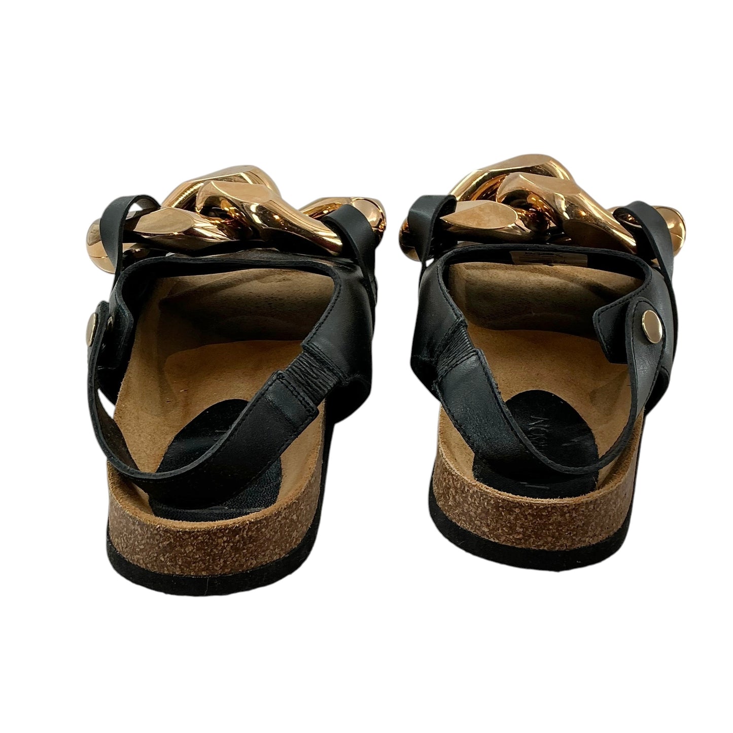 JW Anderson Black Leather Chain Link Sandals
