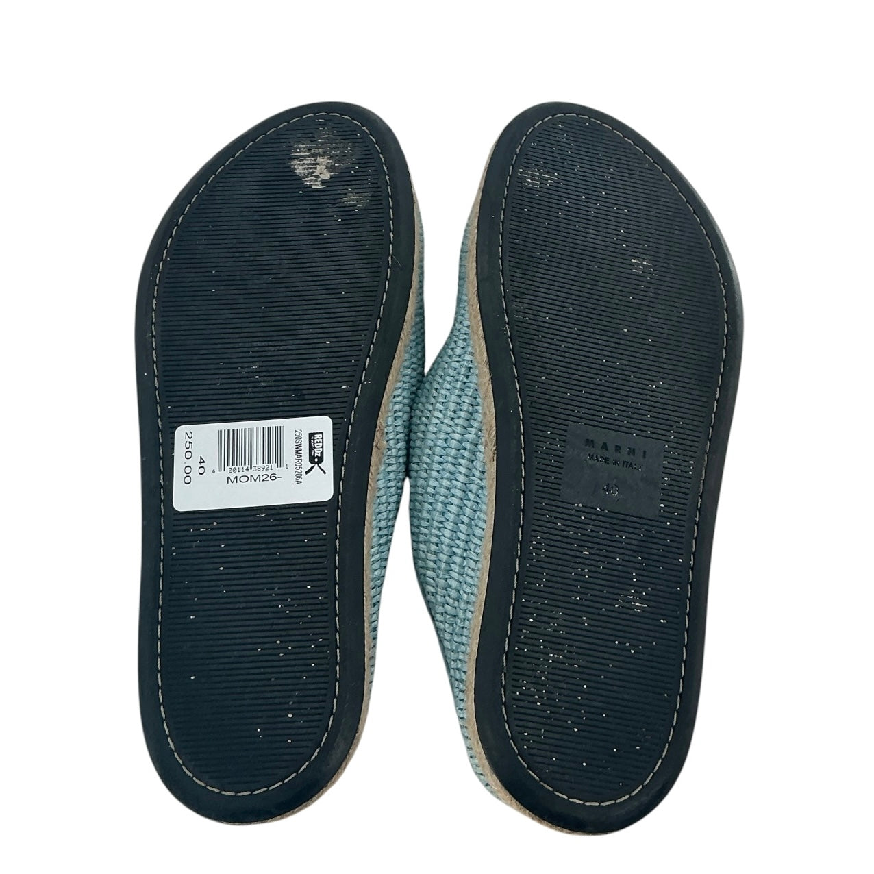 Marni Woven Raffia Sabot Mules
