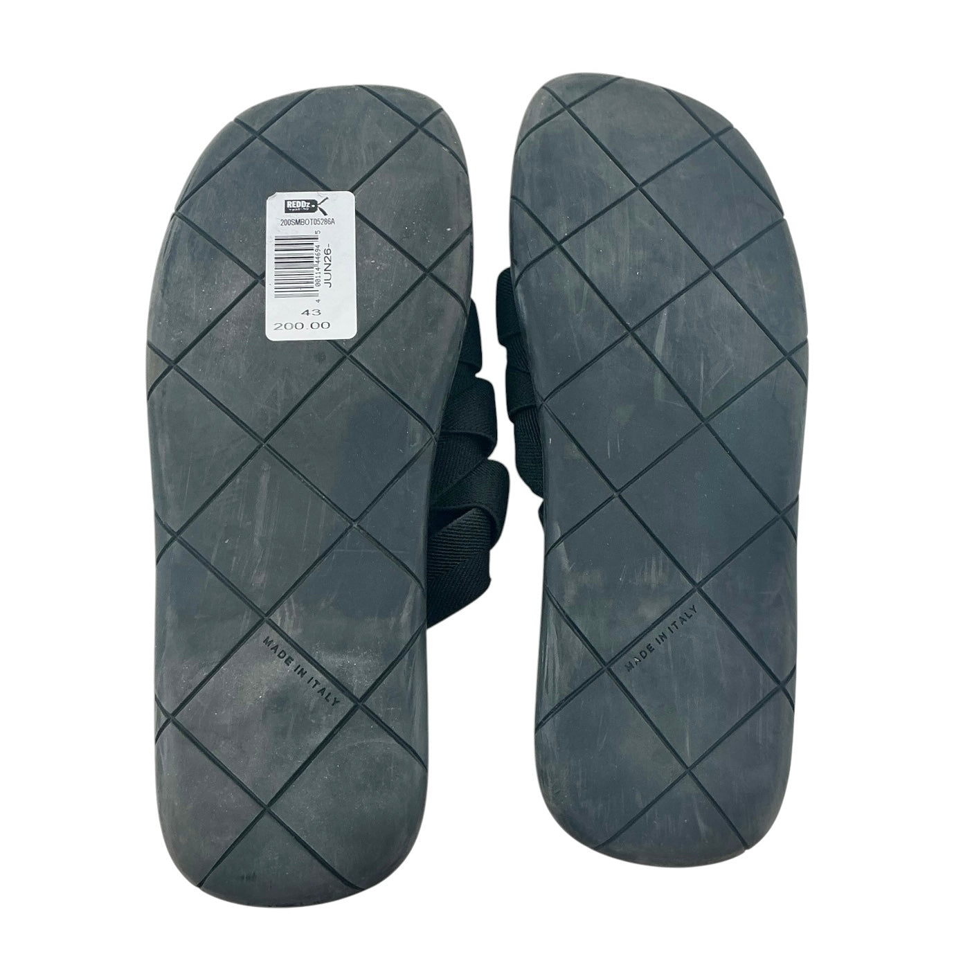 Bottega Veneta Black Intreccio Plat Elastic Slides