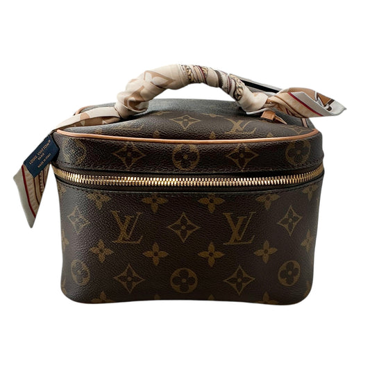 Louis Vuitton Monogram Nice Nano Vanity Case / Toiletry Pouch with Silk Bandeau Accent