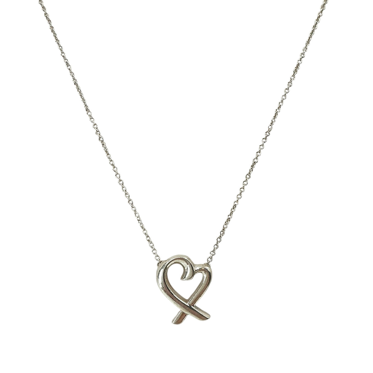 Tiffany & Co. Paloma Picasso Sterling Silver Loving Heart Pendant Necklace