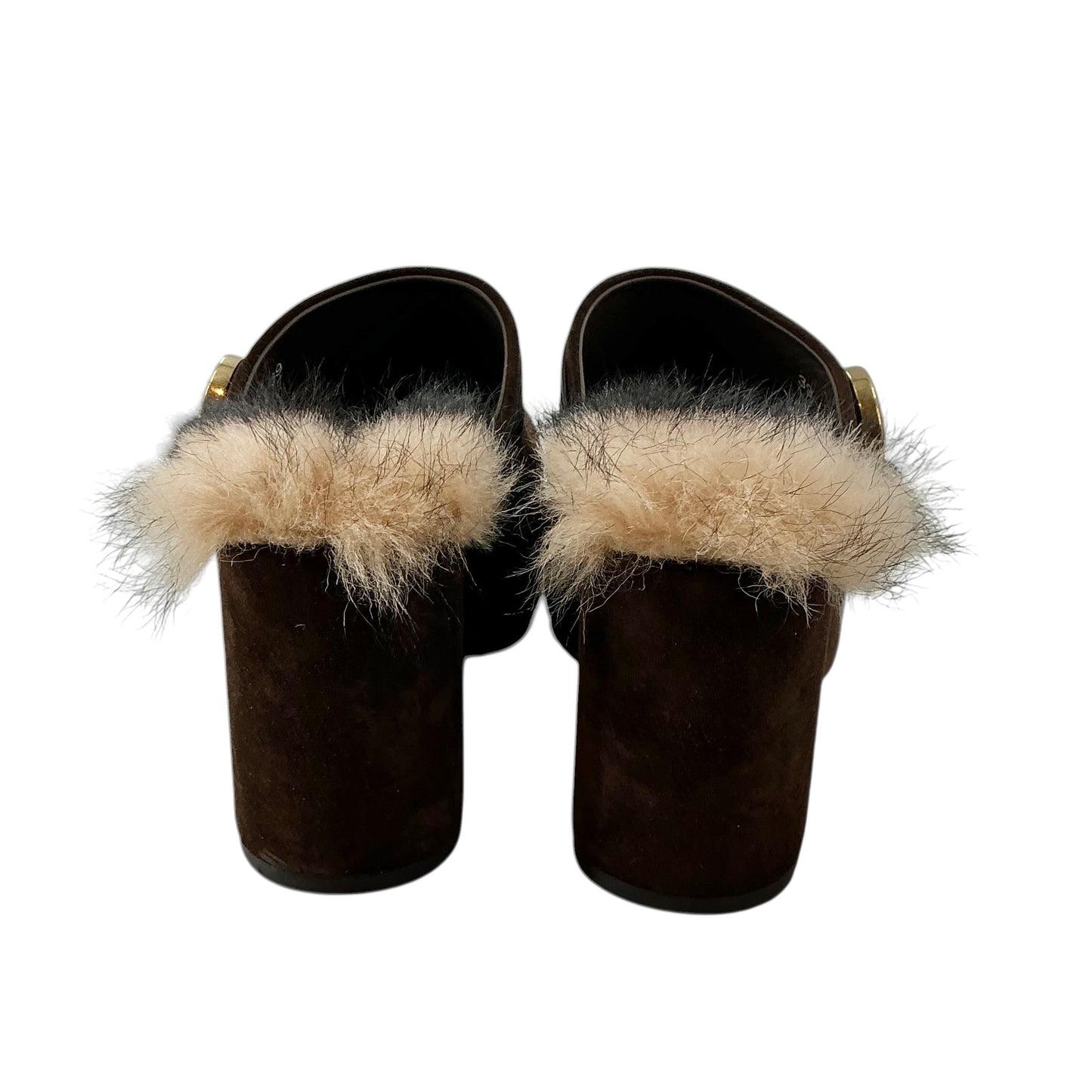 Moncler Amalia Shearling-Lined Suede Platform Mules Clogs