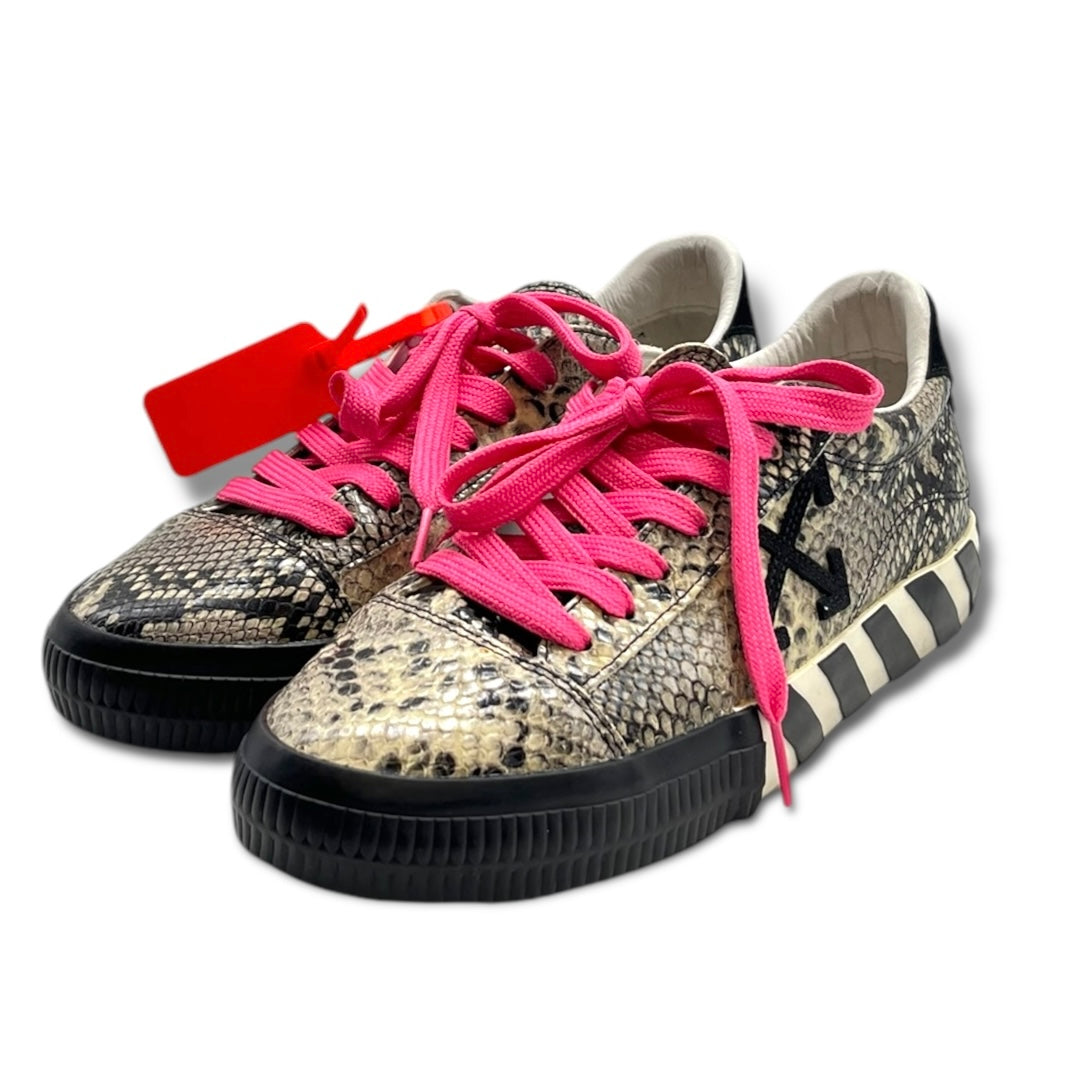 Off-White Women’s Vulcanized New Arrow Snake-Print Stripe Sneakers