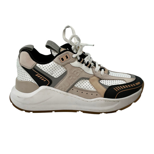 Burberry Embossed Logo Panelled Multi-Texture Sneakers