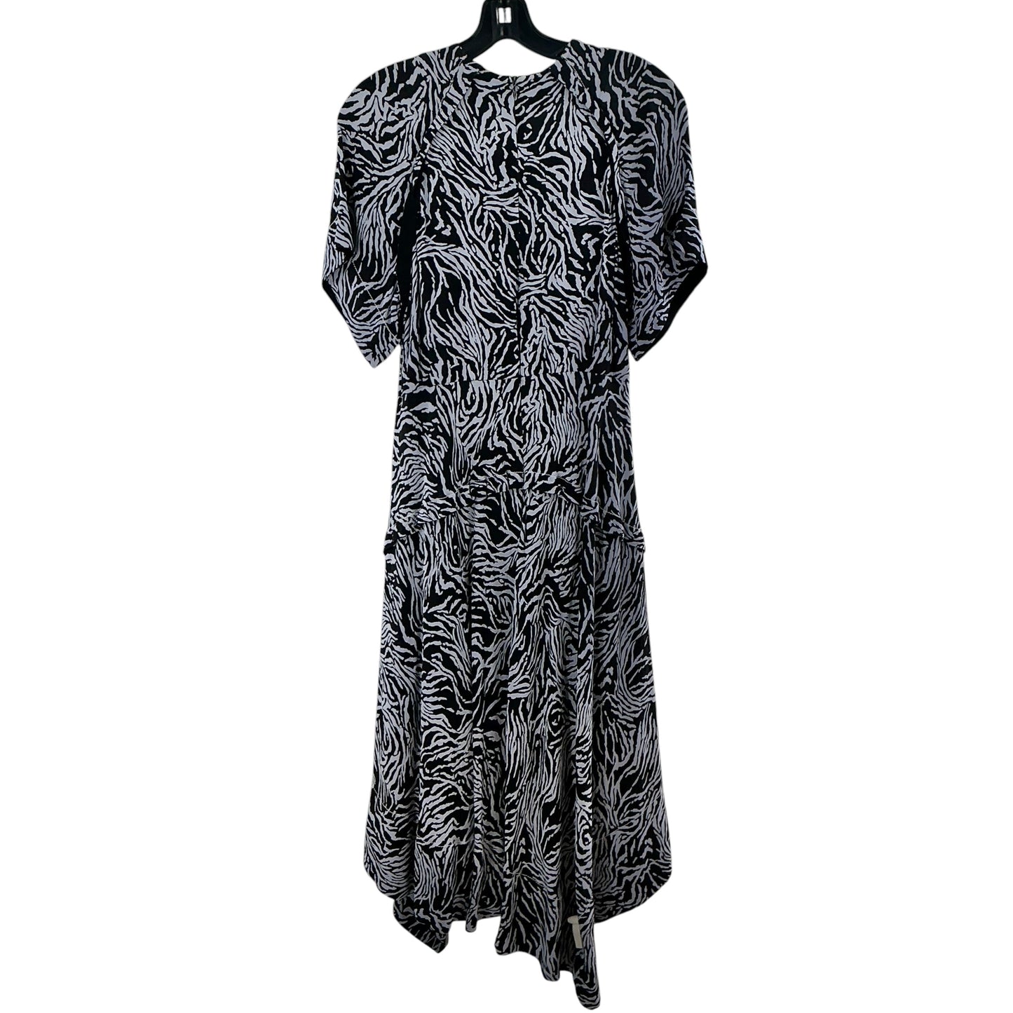 Proenza Schouler Zebra Print Short Sleeve Draped Dress