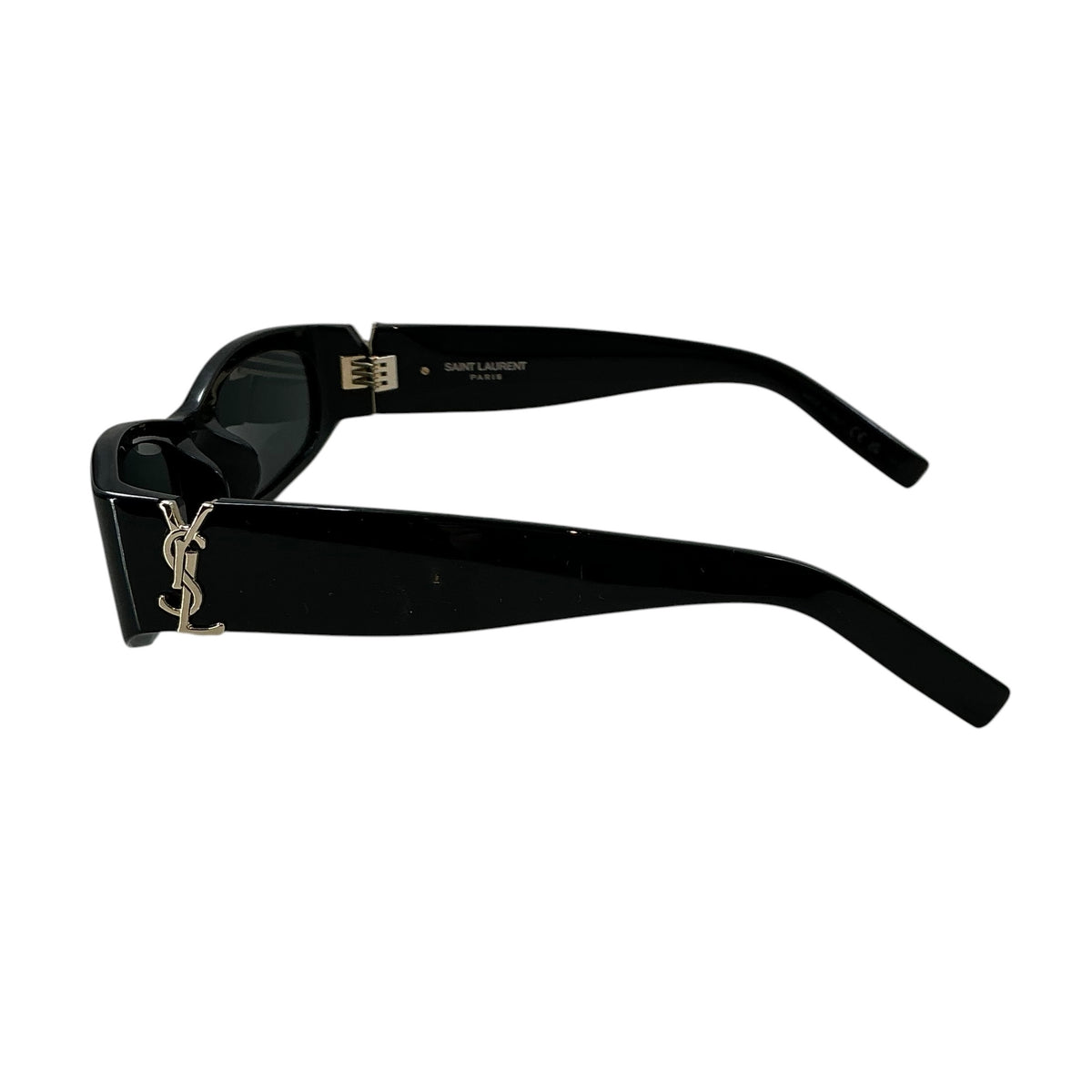 YSL Saint Laurent SL M152 Black Acetate Sunglasses with Silver Cassandre Logo