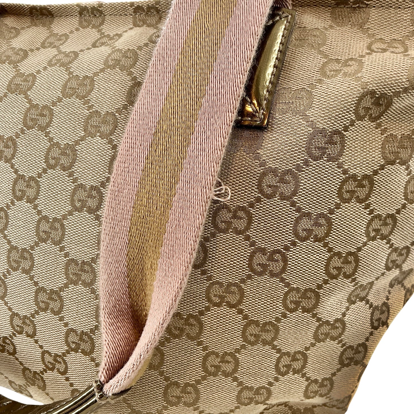 Gucci Original GG Monogram Canvas Medium Web Handle Tote