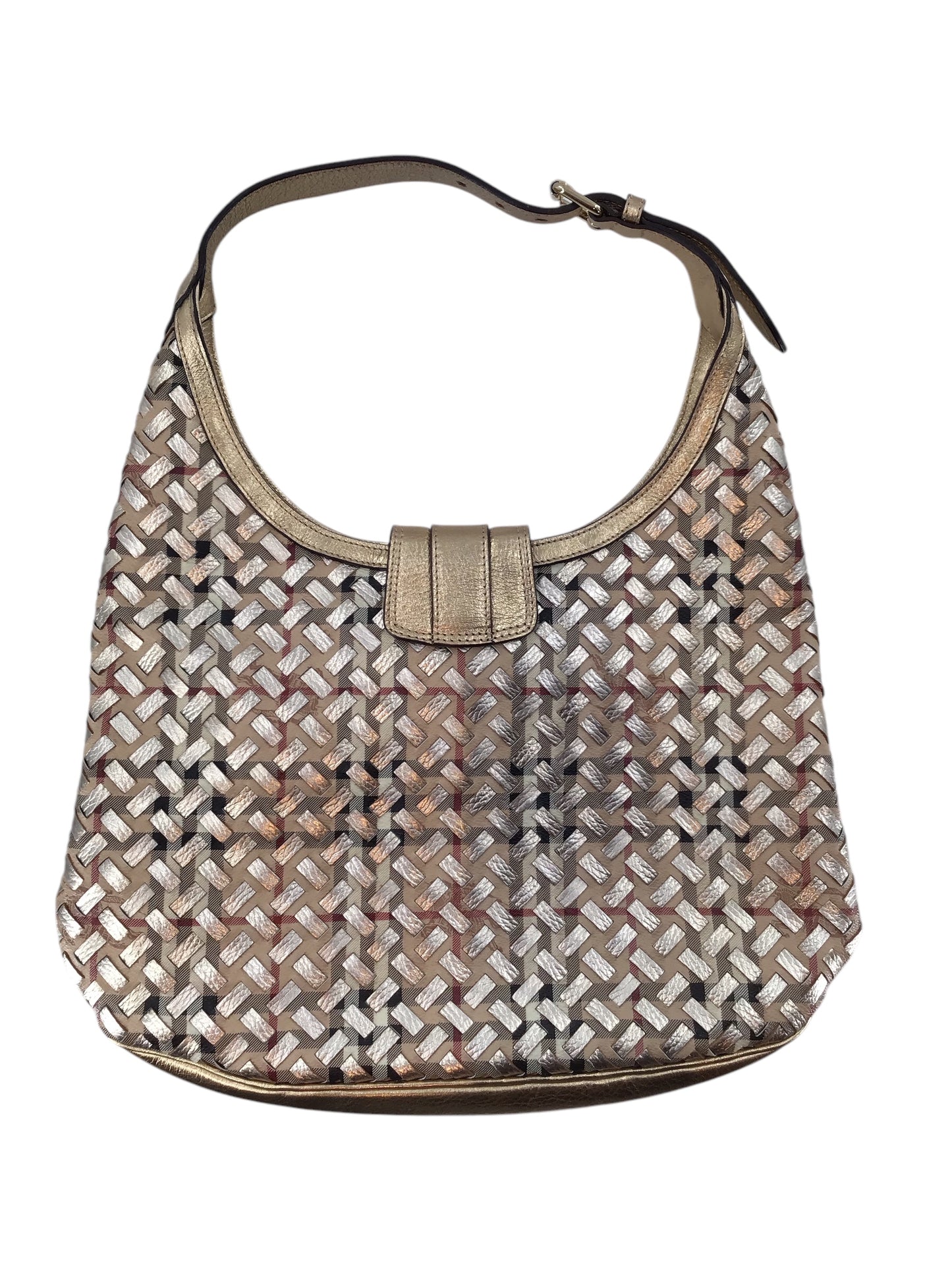 Burberry Woven Haymarket Brooke Hobo Bag