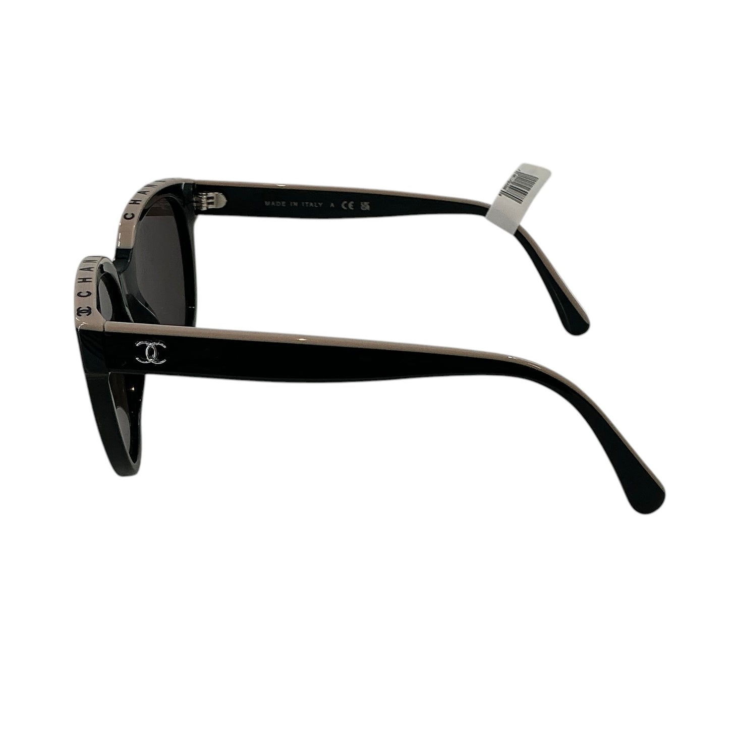 Chanel Black & Beige Butterfly Logo Sunglasses