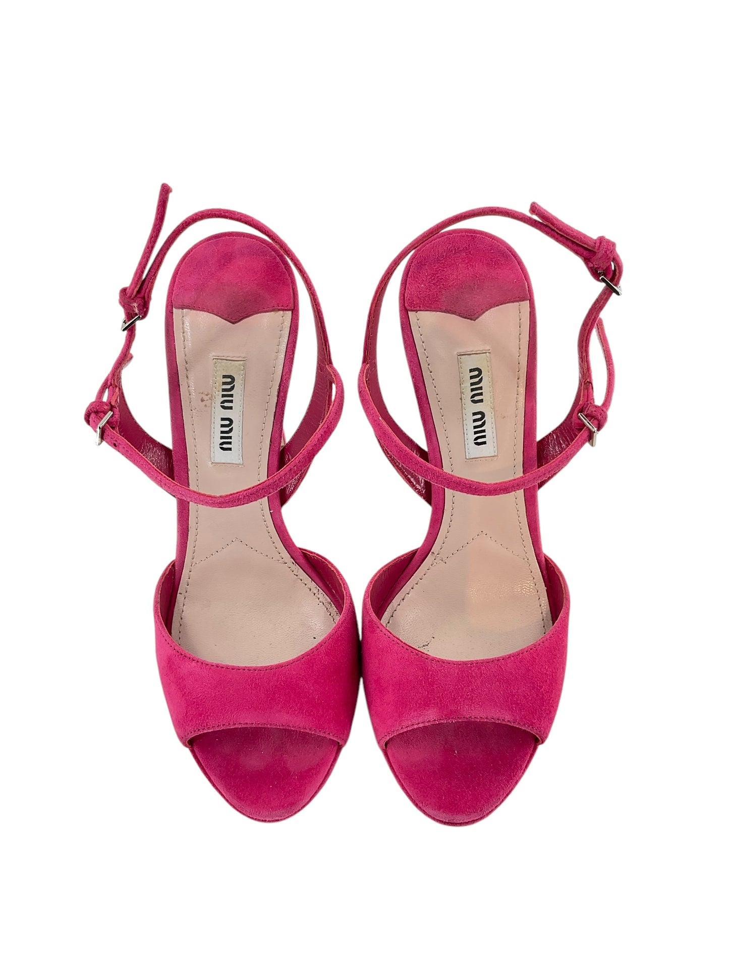 Miu Miu Peony Suede Slingback Sandals