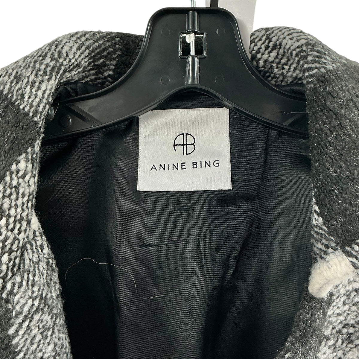 Anine Bing Mave Jacket in Cream Buffalo Check