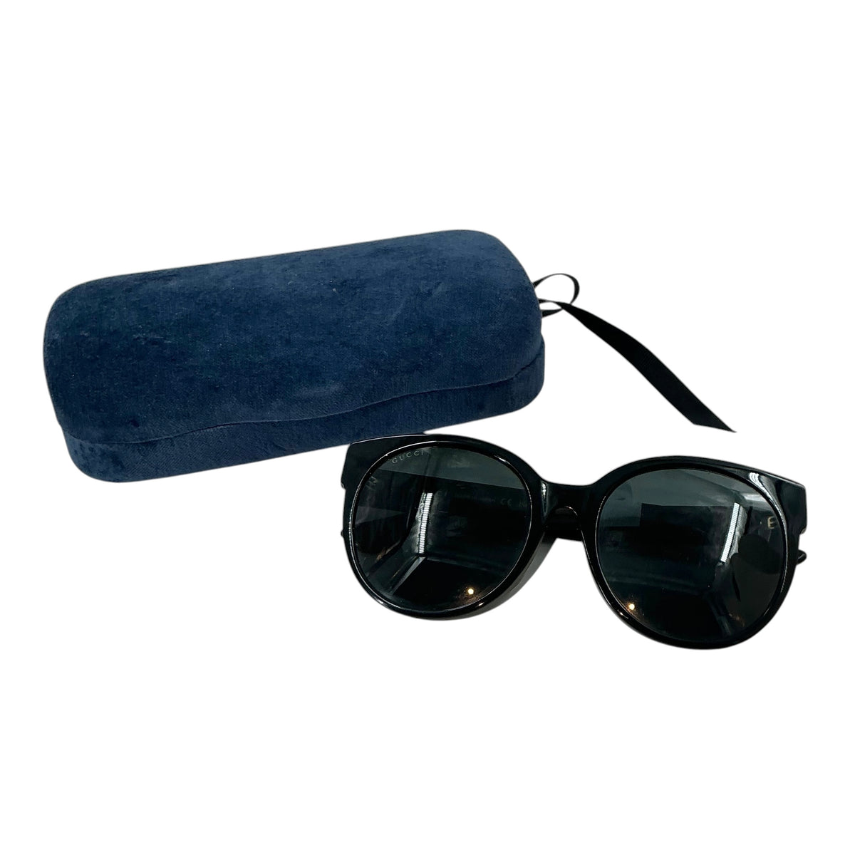 Gucci GG0035SN Black Acetate Round/Cat-Eye Women's Sunglasses