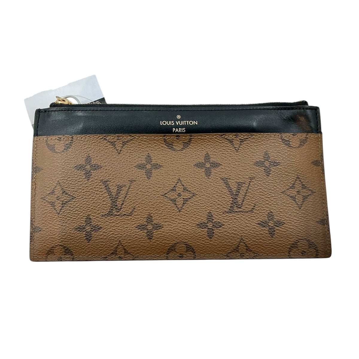 Louis Vuitton Slim Purse – Monogram Reverse Canvas & Black Leather