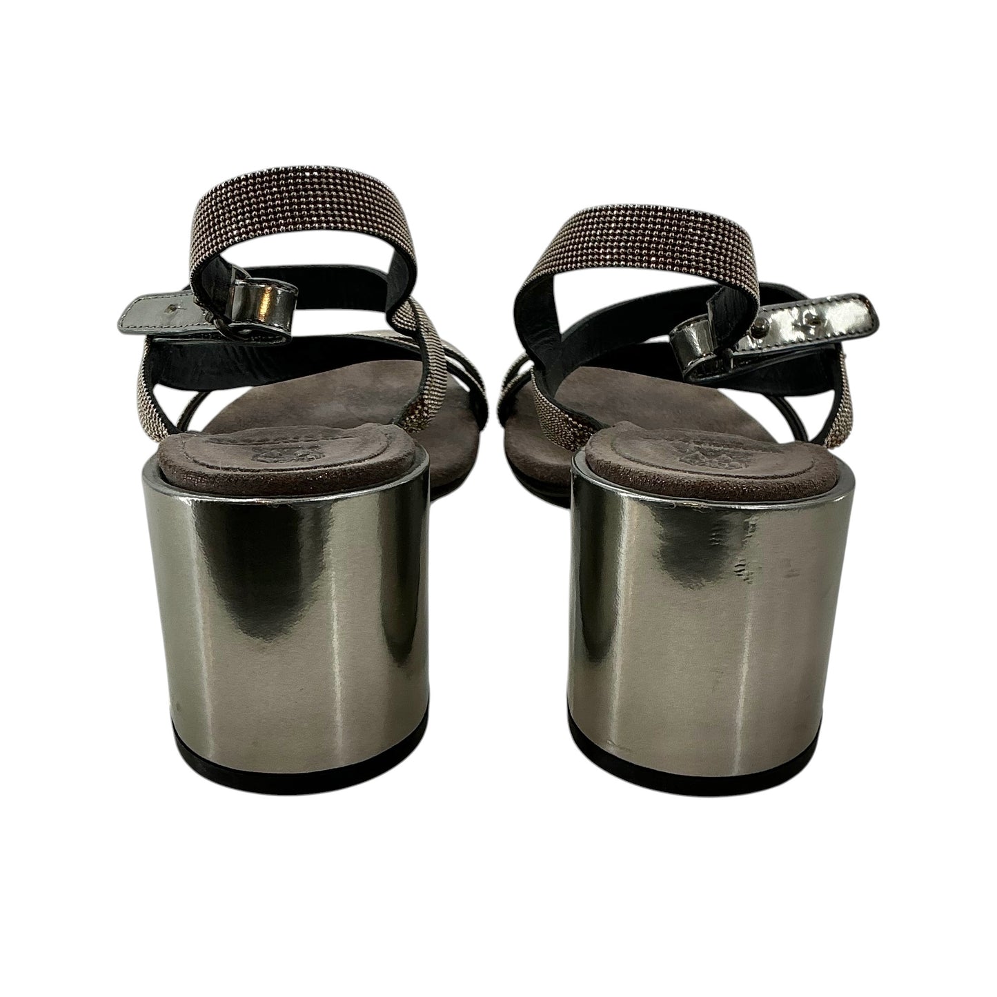 Brunello Cucinelli Monili Leather Slingback Sandals