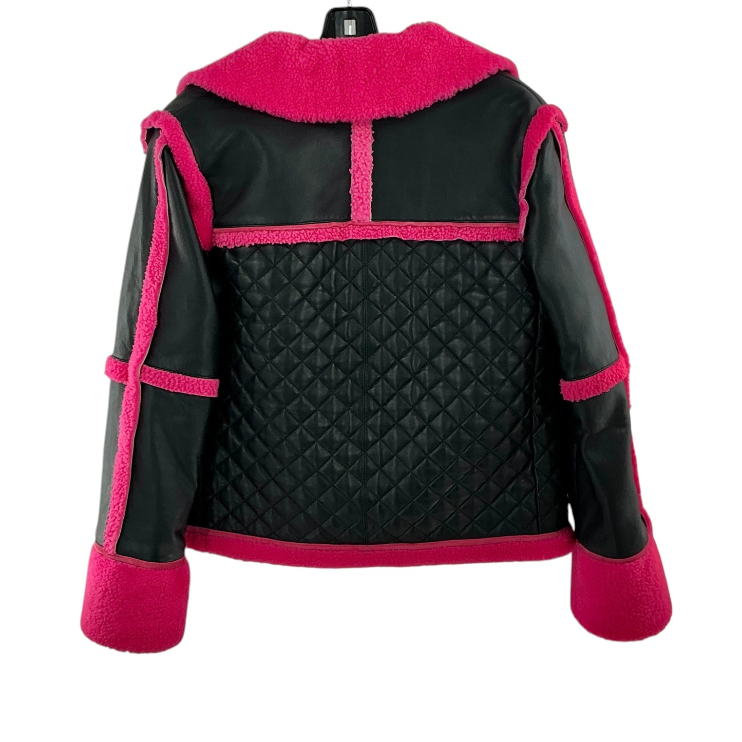 Alice + Olivia Luisana Quilted Mixed Media Leather & Faux Fur Shearling Jacket