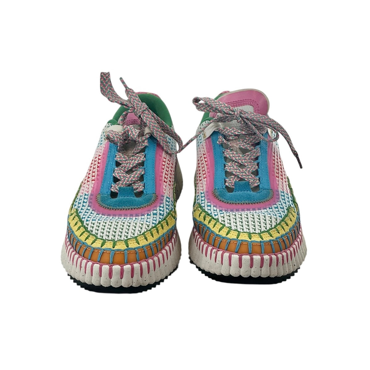 Chloé Nama Mixed-Media Mesh Platform Sneakers
