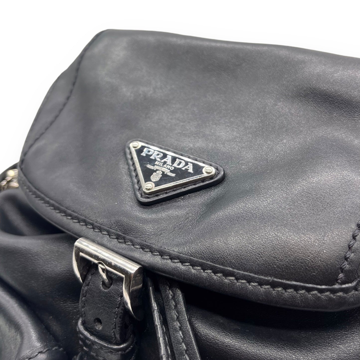 Prada Double Front Pocket Shoulder Bag