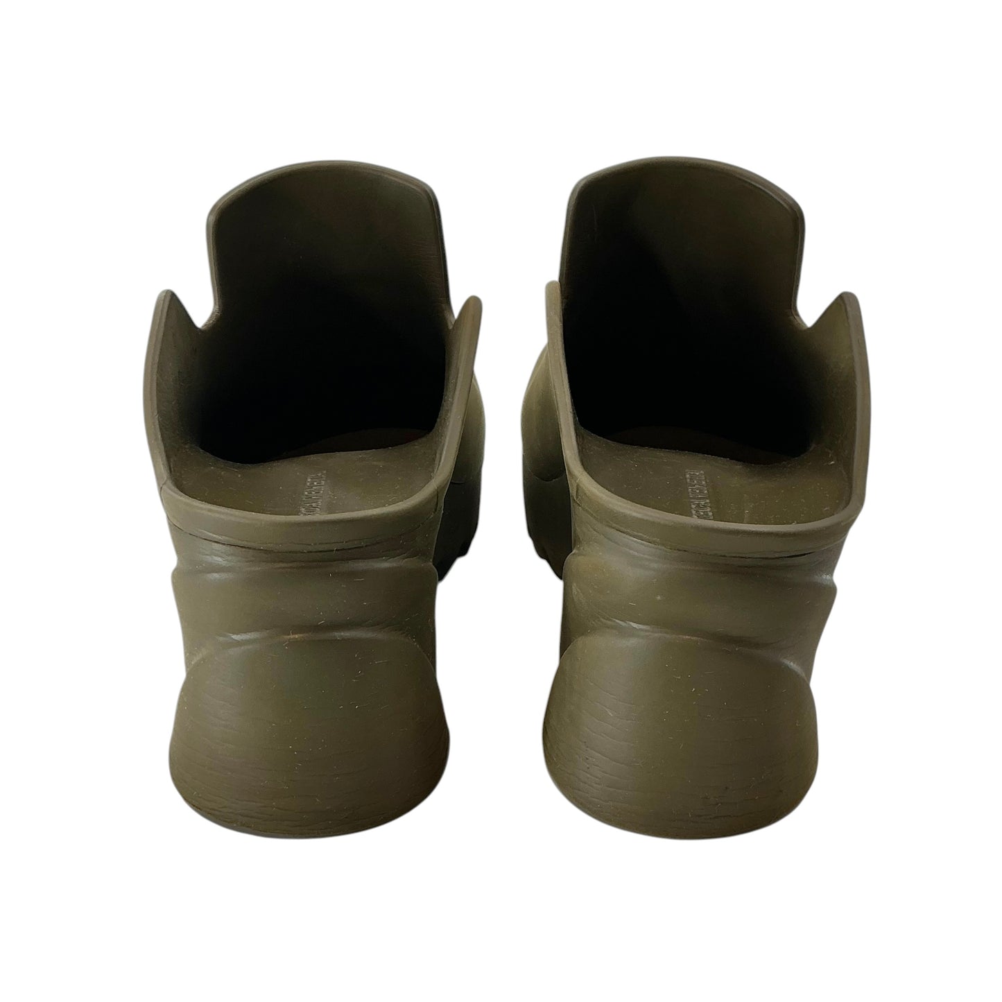 Bottega Veneta Khaki Flash Rubber Platform Clogs