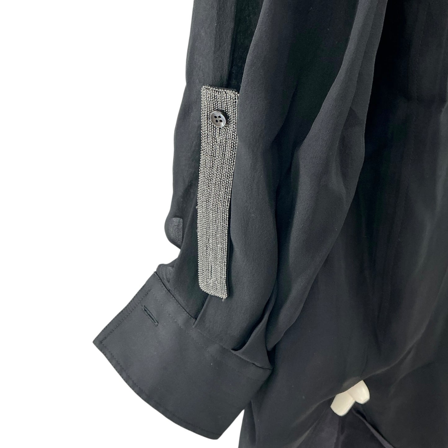 Brunello Cucinelli Semi-Sheer Silk Organza Tunic Shirt