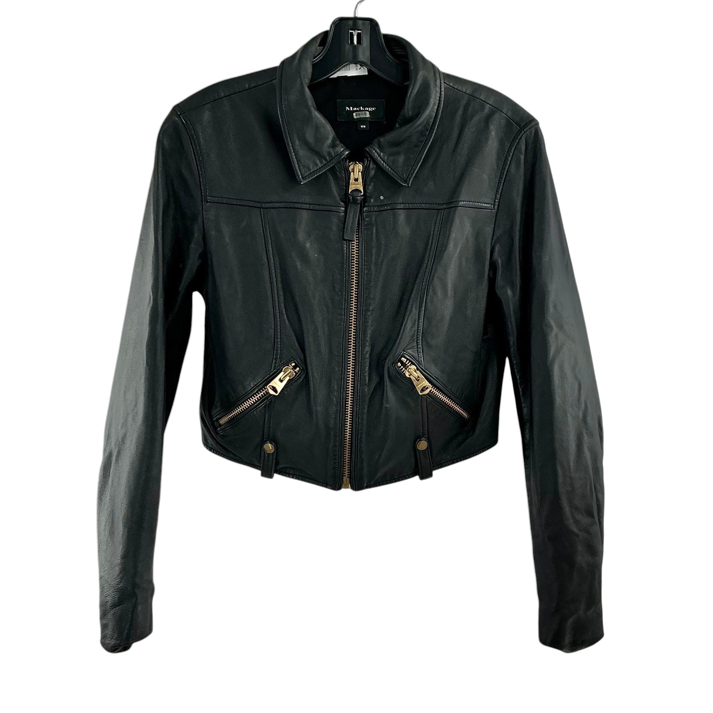 Mackage Bessie Cropped Lambskin Leather Moto Jacket