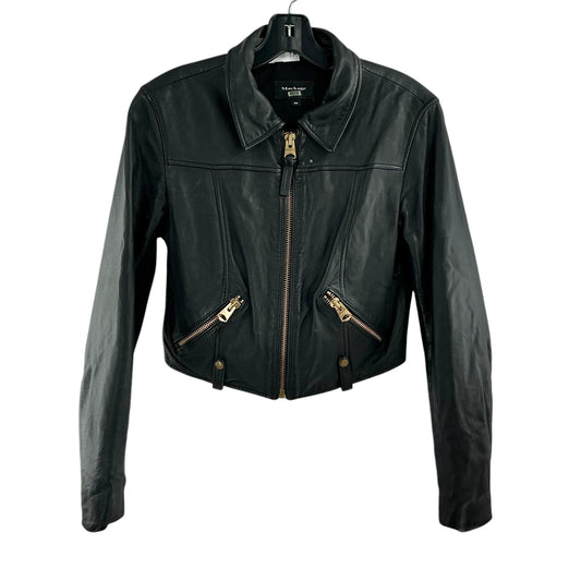 Mackage Bessie Cropped Lambskin Leather Moto Jacket