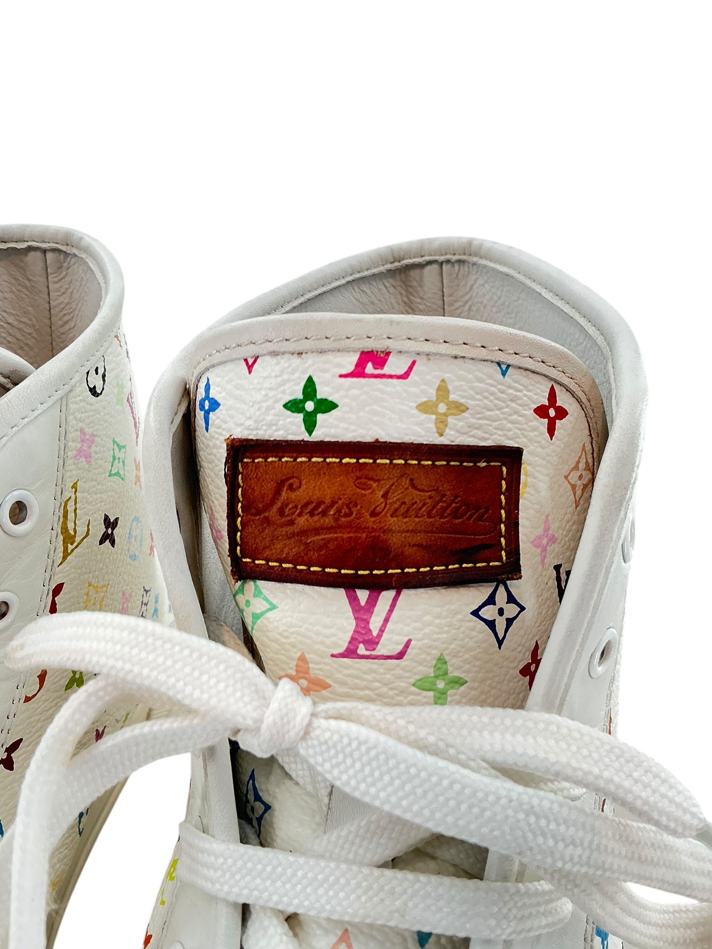 Louis Vuitton Limited Edition Takashi Murakami Multicolor Monogram Sneakers sz 39.5