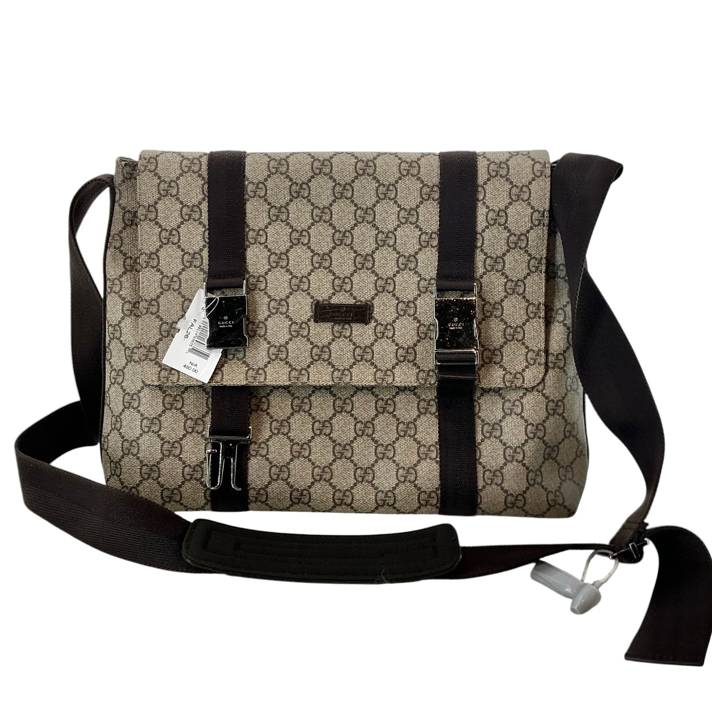 Gucci GG Supreme Monogram Flap Messenger Bag