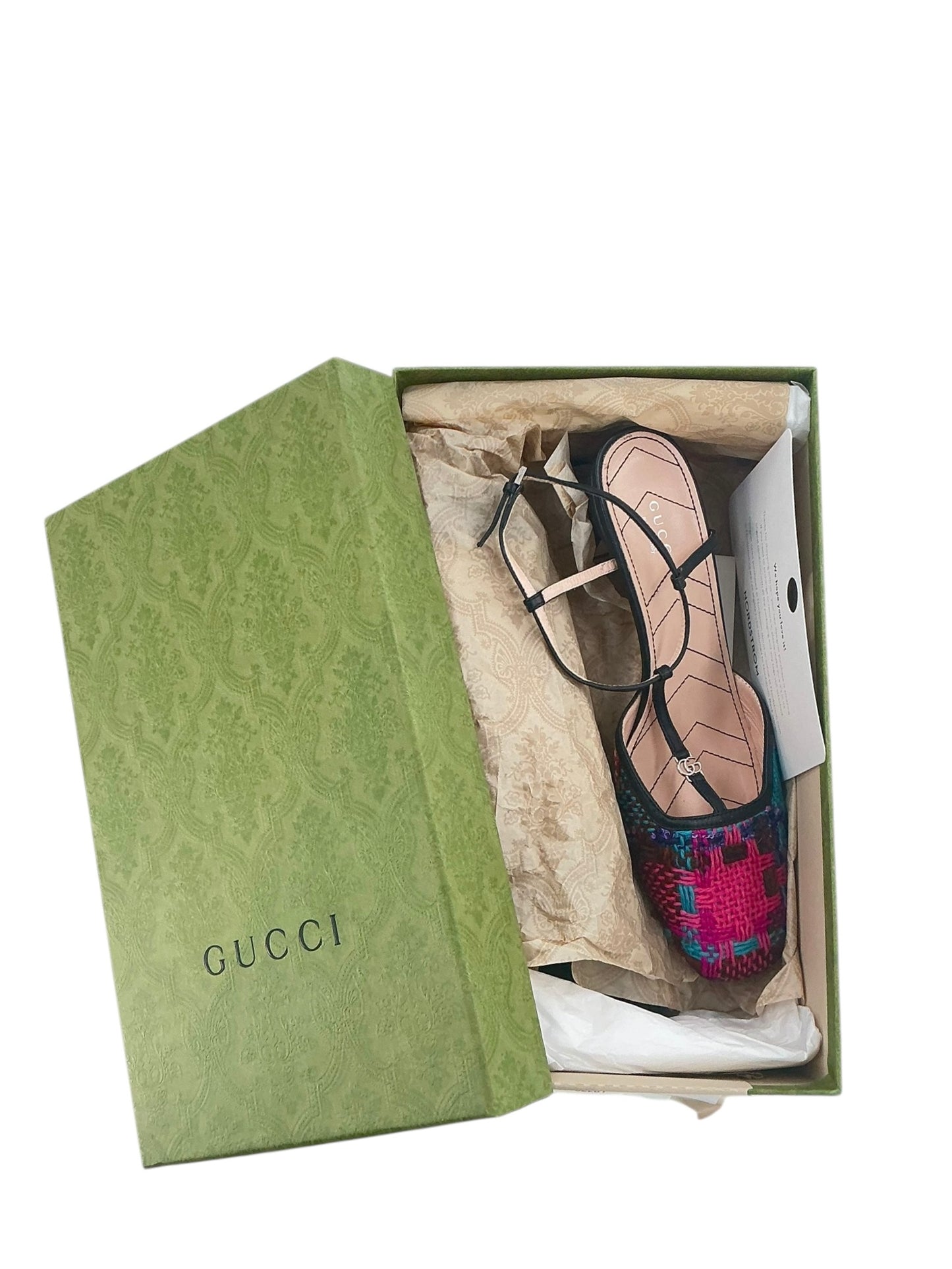 Gucci Tweed T-Strap Pumps- New In Box