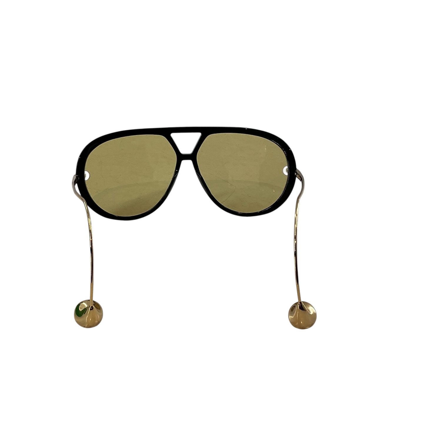 Bottega Veneta Black & Gold Drop Aviator Sunglasses