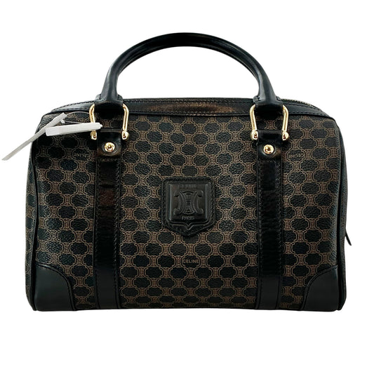 Celine Black Macadam Triomphe Mini Boston Bag