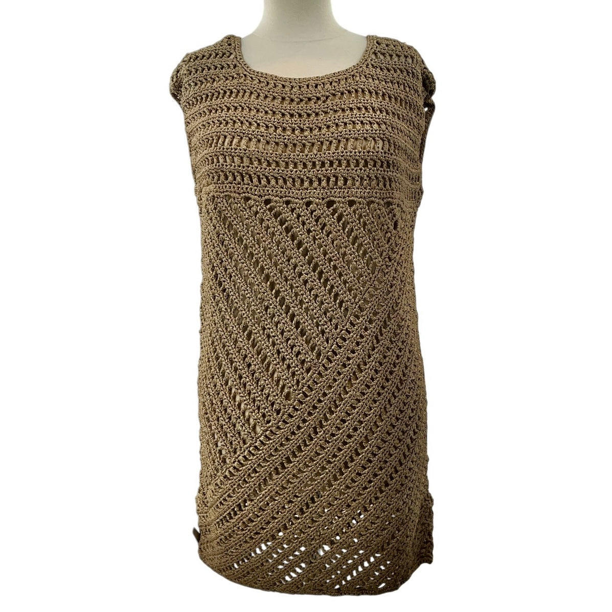 Tory Burch Zircon Metallic Crochet Sweater Dress
