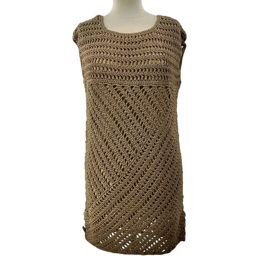 Tory Burch Zircon Metallic Crochet Sweater Dress