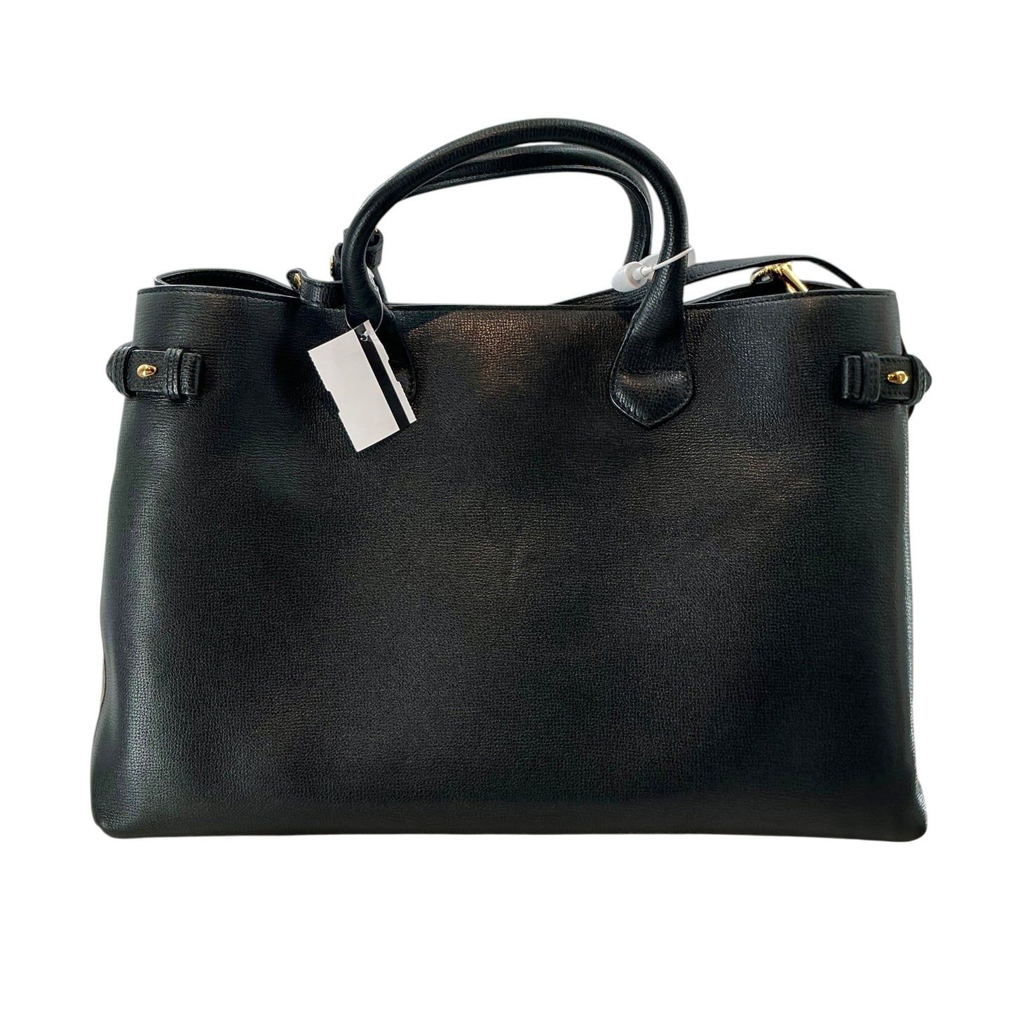 Burberry Grainy Leather House Check Banner Tote (Large)