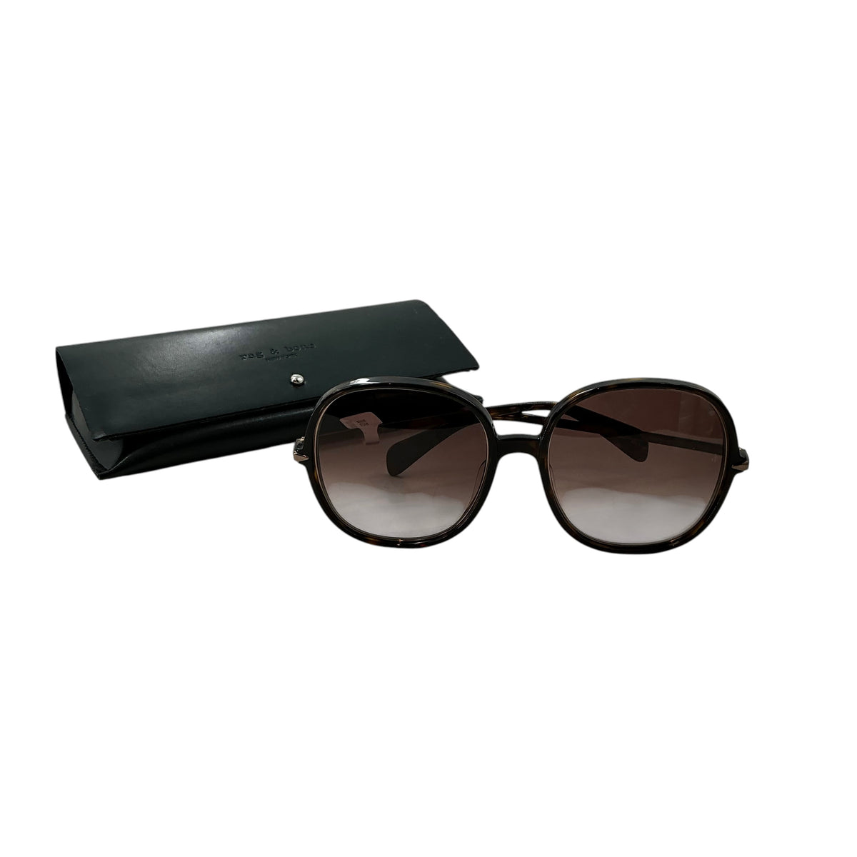 rag & bone Brown Gradient Round Sunglasses RNB 1031/G/S Dark Havana