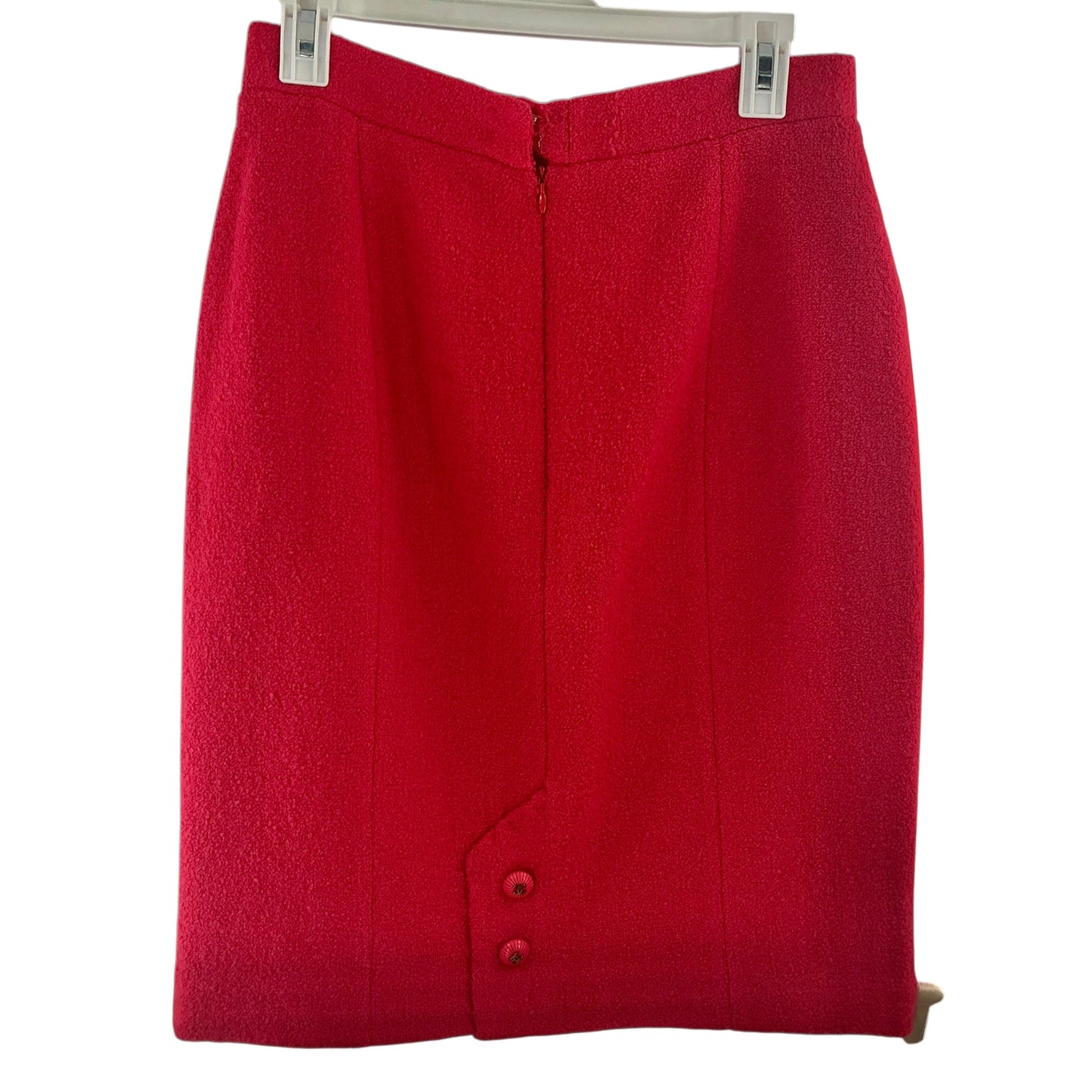 CHANEL Rose Bouclé Tweed Pencil Skirt